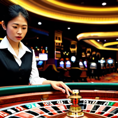 Home 8 Avoiding Casino Pitfalls**
"A concerned tourist in a fully clothed, modest outfit stands near a roulette table in a busy Macau casino. The scene emphasizes responsible gambling with a focus on setting limits. The background includes blurred casino lights and other patrons. Safe for work, appropriate content, professional illustration, perfect anatomy, natural pose, well-formed hands, proper finger count."
**
